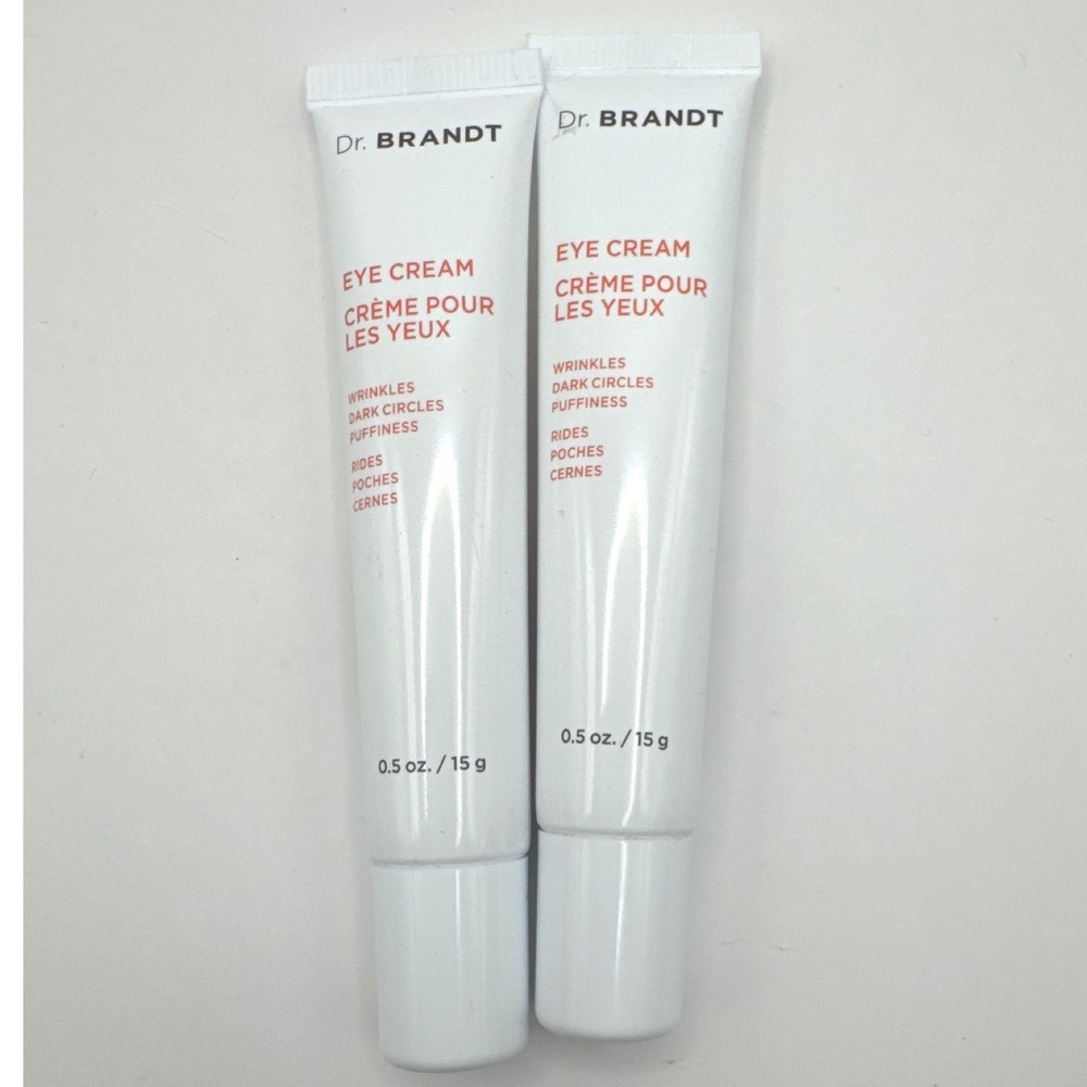 Dr Brandt Eye Cream Set of 2 for Wrinkles Dark Circles Puffiness 0.5oz Each 1oz